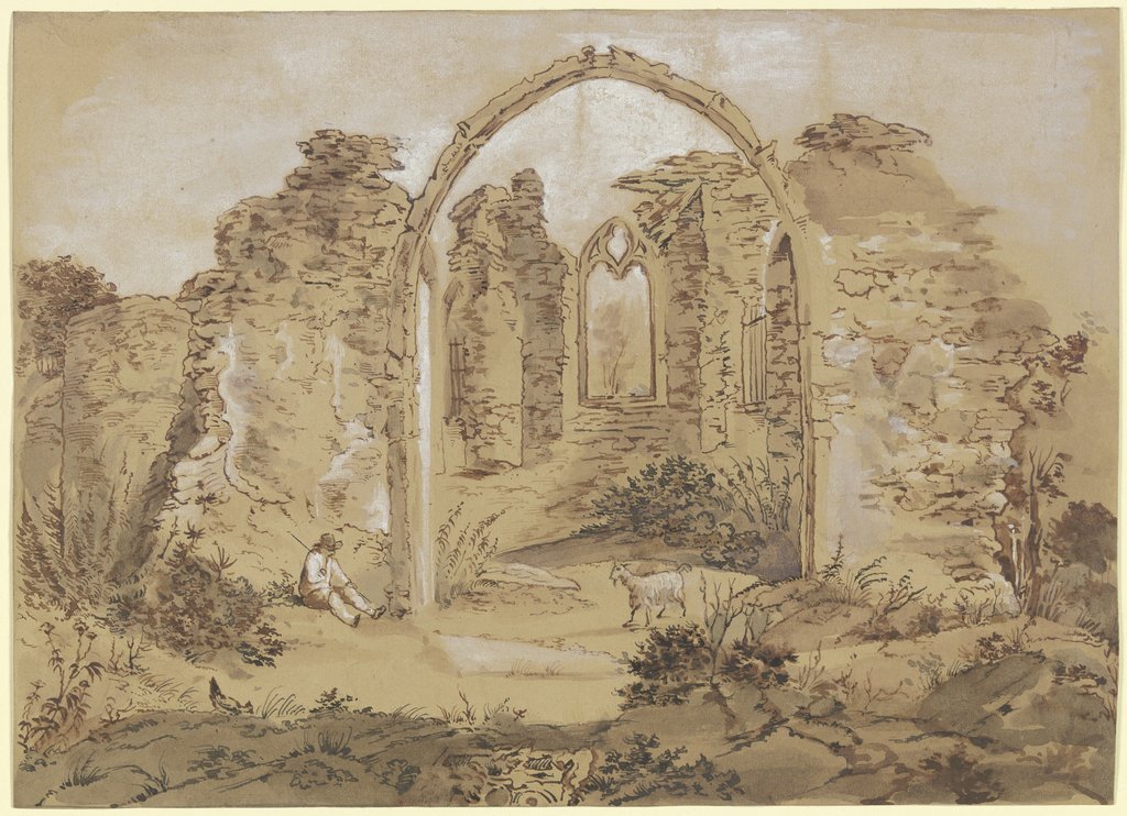 Die Ruine Hubertuskapelle bei Bergen, Anton Radl