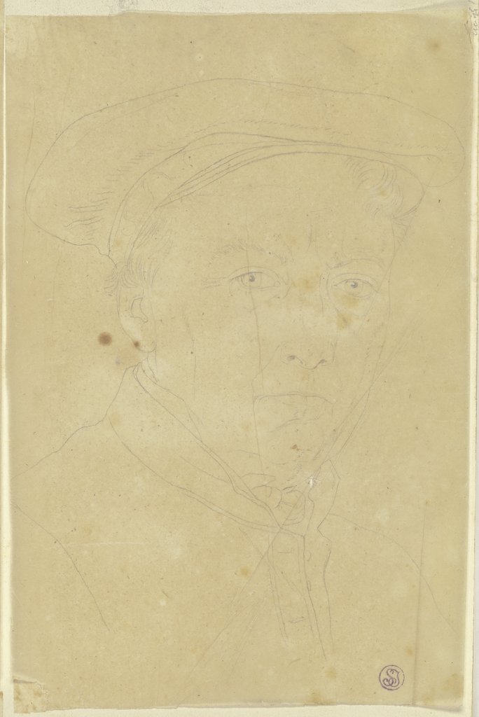 Brustbild eines bartlosen Mannes, Karl Sandhaas, after Carl Philipp Fohr