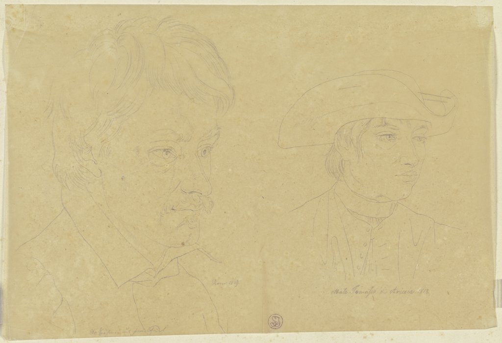 Bildnisse der Herren Dr. Böhmer aus Frankfurt und Abate Tomaso di Ariccia, Karl Sandhaas, after Carl Philipp Fohr