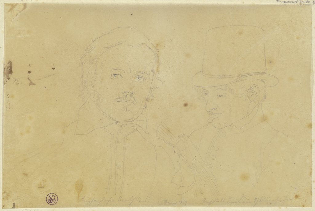 Der Kupferstecher Carl Barth und der Architekt Johannes Buck aus Hildburghausen, Karl Sandhaas, after Carl Philipp Fohr