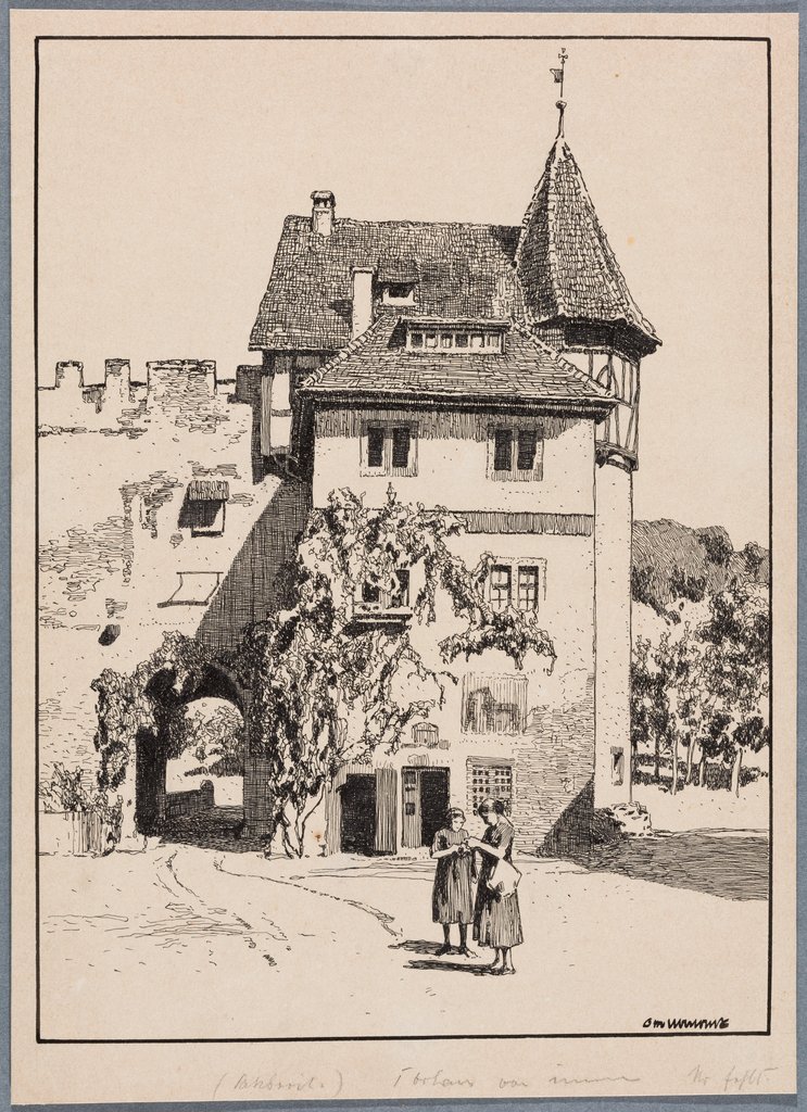 Torhaus von der Innenseite, Otto Ubbelohde