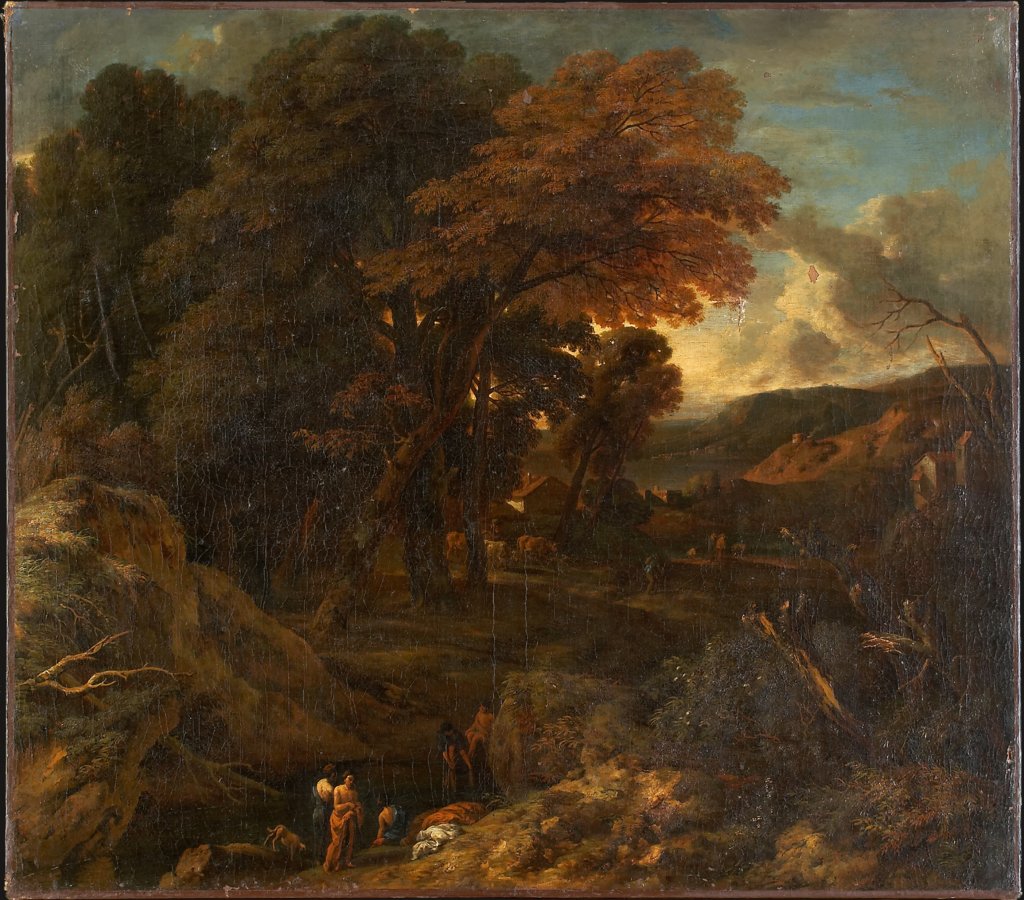 Italienische Landschaft mit Badenden, Cornelis Huysmans, Jan Baptiste Huysmans