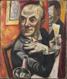 Max Beckmann, Selbstbildnis mit Sektglas, 1919
