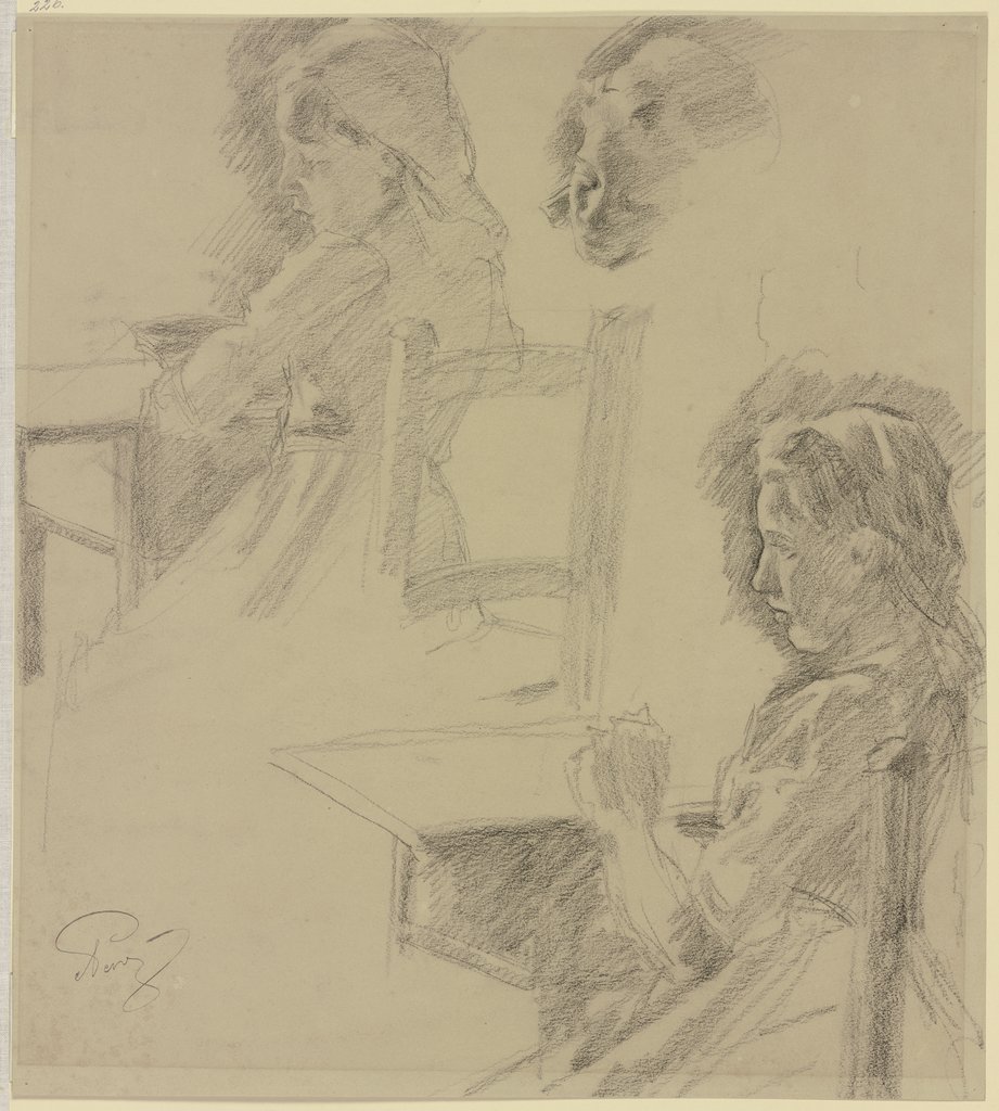 Girl at the sewing table, Alois Johann Penz