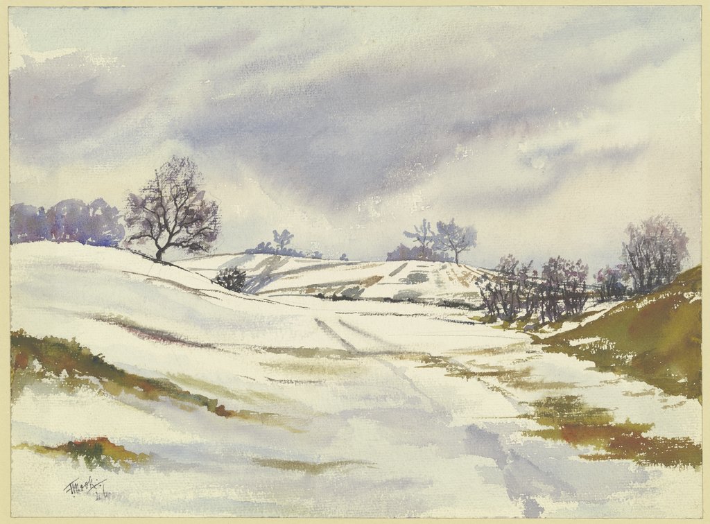 Wintery landscape, Friedrich Mook