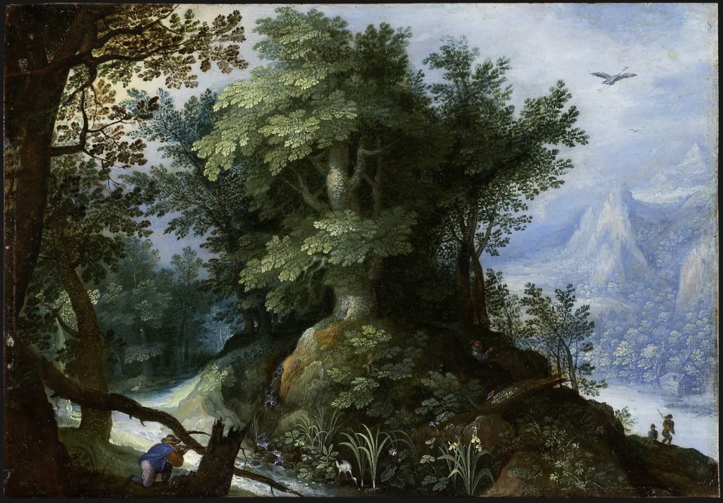 Forest Scene with Hunters, Unknown artist