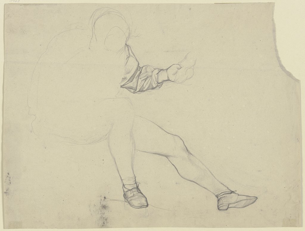 Sitzernder Mann, den Kopf aufgestützt, die Linke in der Hand der Frau, aus "Trost (Abschied)", Victor Müller