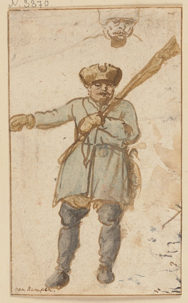 Ein Jäger mit Gewehr und Pelzmütze, Hendrick Avercamp