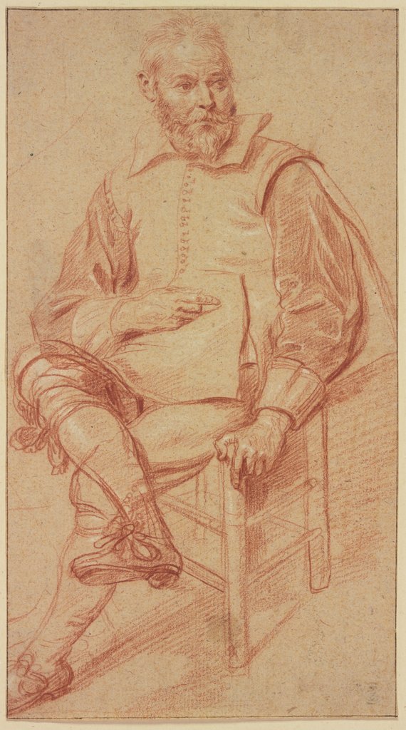 Bärtiger Mann auf einem Stuhl sitzend, Cornelis van den Berg