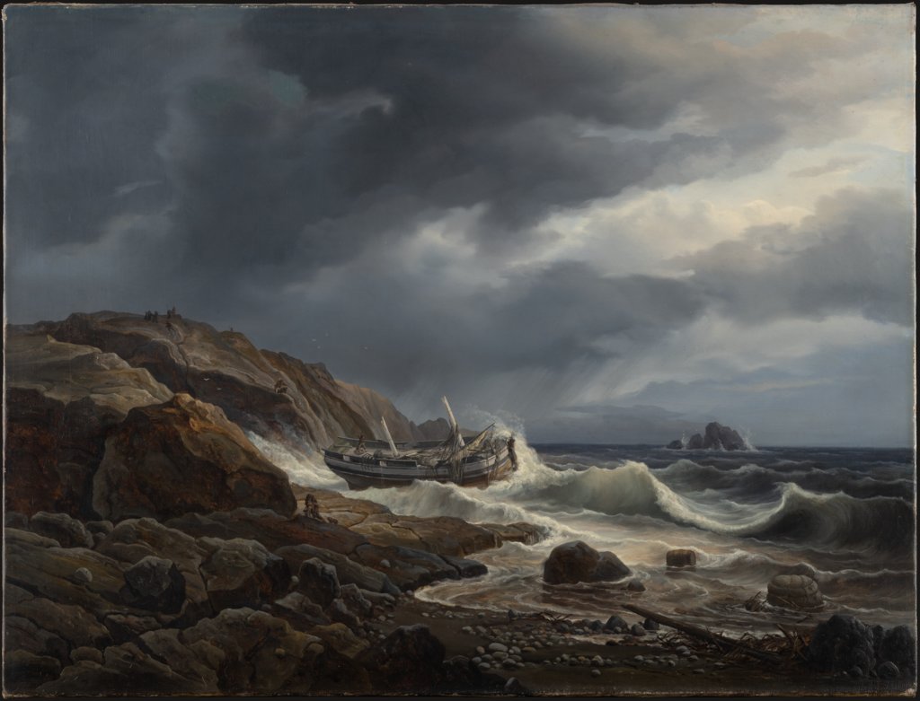 Costal Landscape with stranded Ship, Christian Morgenstern