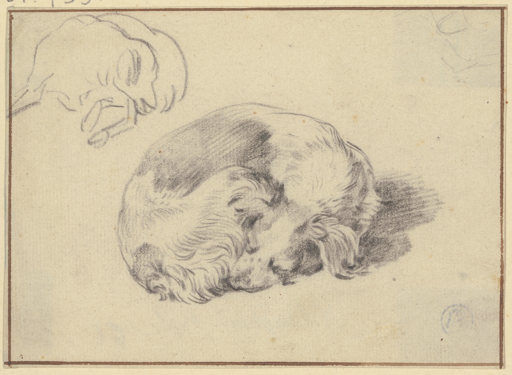 Zwei schlafende Hunde, Nicolaes Berchem