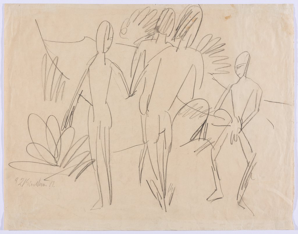 Vier Figuren am Strand von Fehmarn, Ernst Ludwig Kirchner