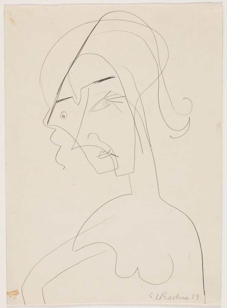 Half-length figure of a woman, Ernst Ludwig Kirchner