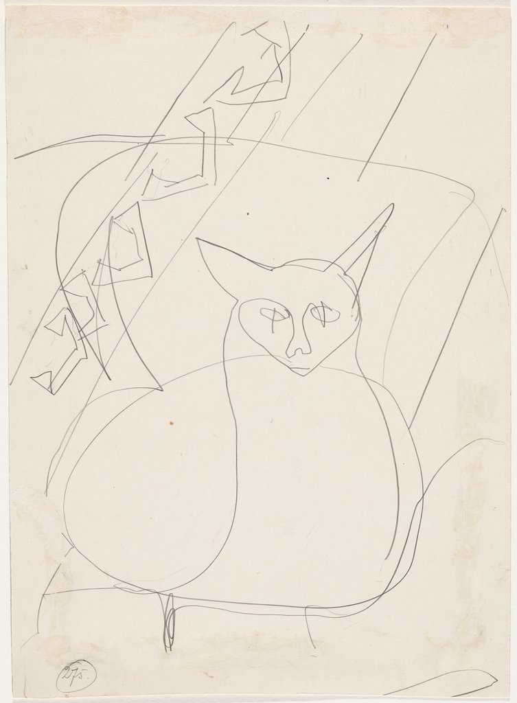 Sketch of a lying cat, Ernst Ludwig Kirchner