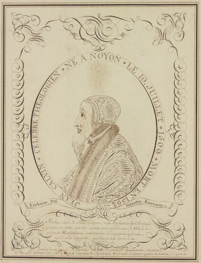 Portrait of Jean Calvin, Pierre Jean Paul de Berny