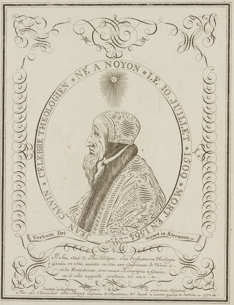 Portrait of Jean Calvin, Unknown, 18th century, after Pierre Jean Paul de Berny