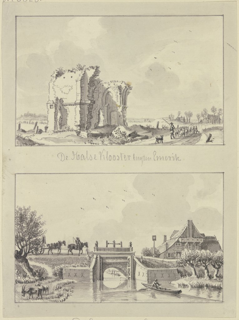Ruine der Vinzentiuskapelle sowie eine Schleuse bei Emmerich, Jan de Beijer