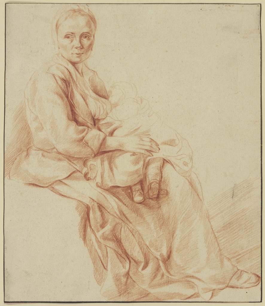 Mutter mit einem Kinde an der Brust, nach rechts, Gerrit Adriaensz. Berckheyde;   ?