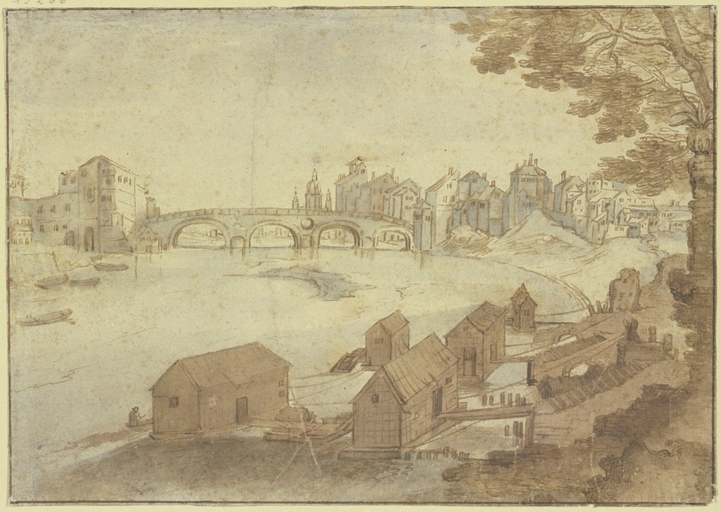 Die Tiberbrücke in Rom, Jan Brueghel d. Ä.;   ?