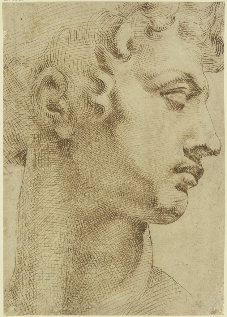 Studie nach dem Kopf von Michelangelos "Giuliano de' Medici", Baccio Bandinelli;   ?, after Michelangelo Buonarroti