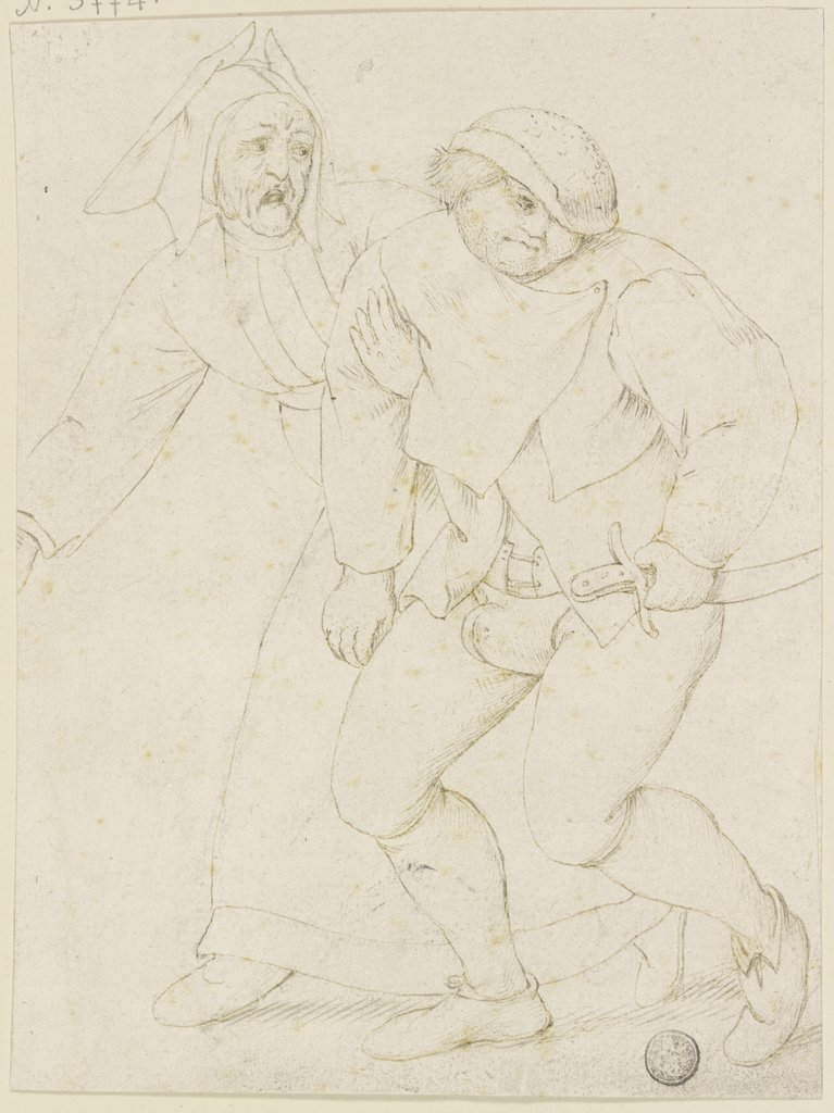Eine alte Frau führt einen betrunkenen Bauer, Pieter Bruegel the Younger;   ?