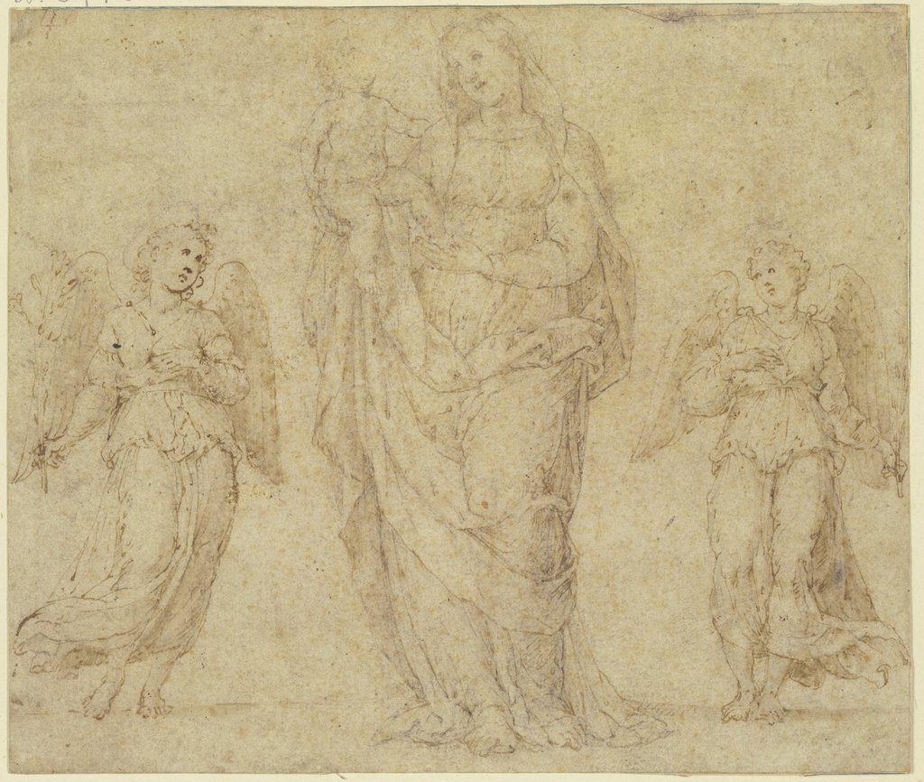 Stehende Madonna, links und rechts ein Engel, Fra Bartolommeo;   ?