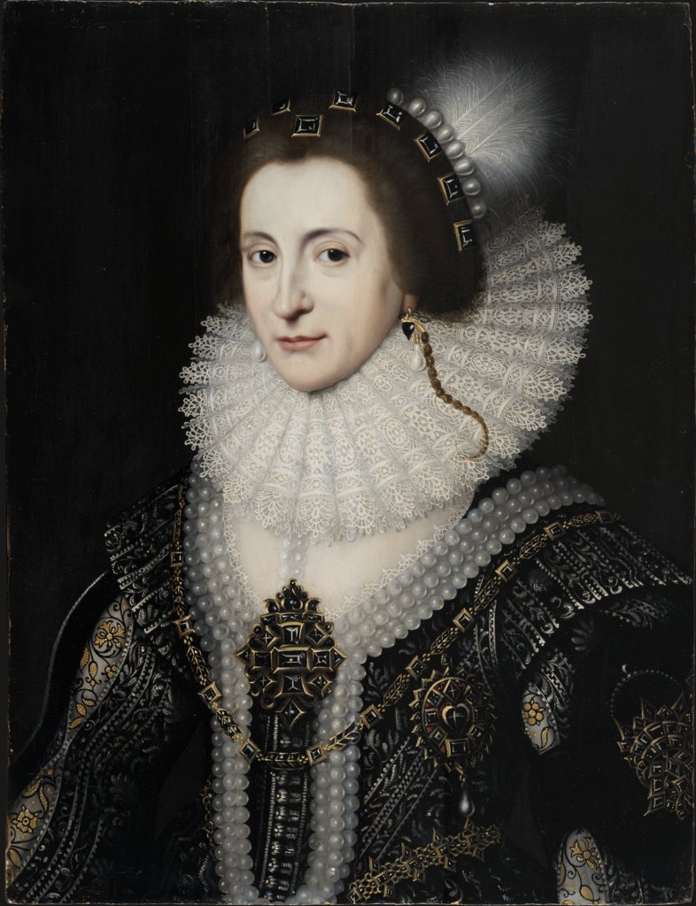 Bildnis der Elisabeth Stuart (Die Winterkönigin), Michiel van Miereveld;  und Werkstatt