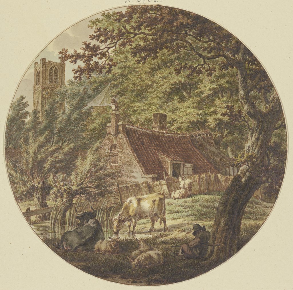 Landschaft mit Hütte im Wald (Der Sommer), Jacob Cats
