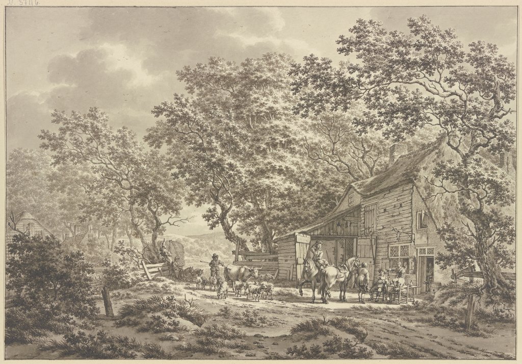 Landscape with Inn and Drinking Travellers, Jacob Cats