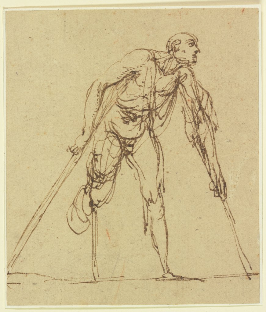 Beggar with two crutches, Jacques Callot