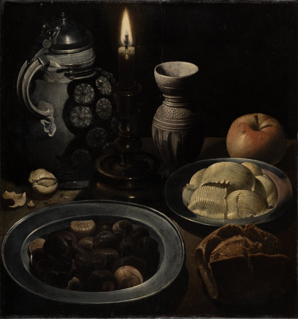 Still Life with Roasted Chestnuts, Gotthardt de Wedig;  zugeschrieben
