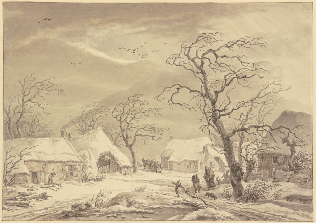 Dorf im Winter, Egbert van Drielst