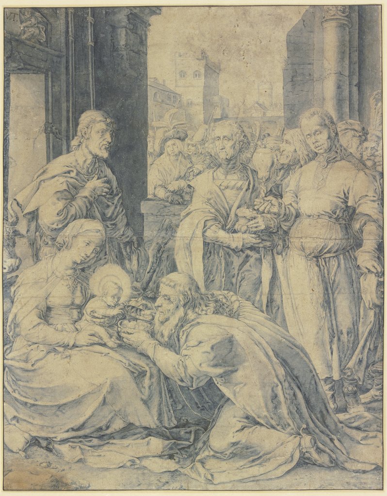 Anbetung der Heiligen drei Könige, Unknown, 16th century, after Hendrick Goltzius