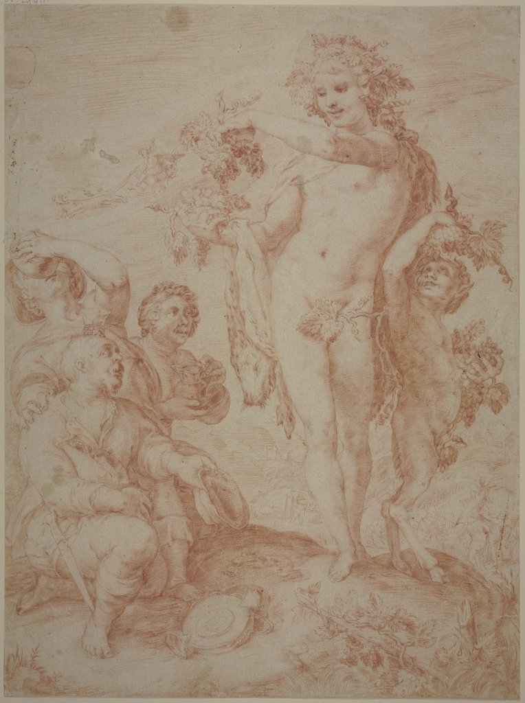 Bacchus beschenkt die Menschen mit dem Wein, Unknown, 17th century, after Hendrick Goltzius
