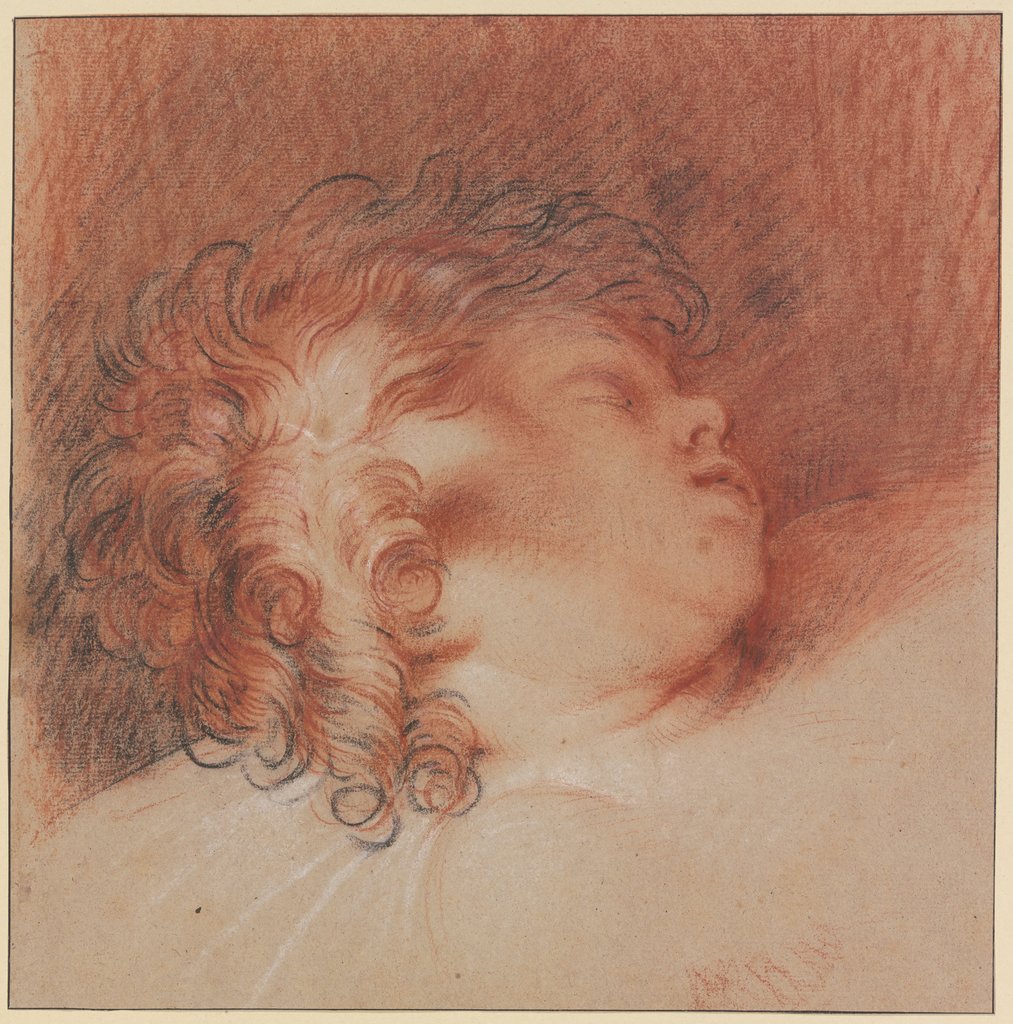 Kopf eines schlafenden Kindes nach rechts, Nicolas Guibal
