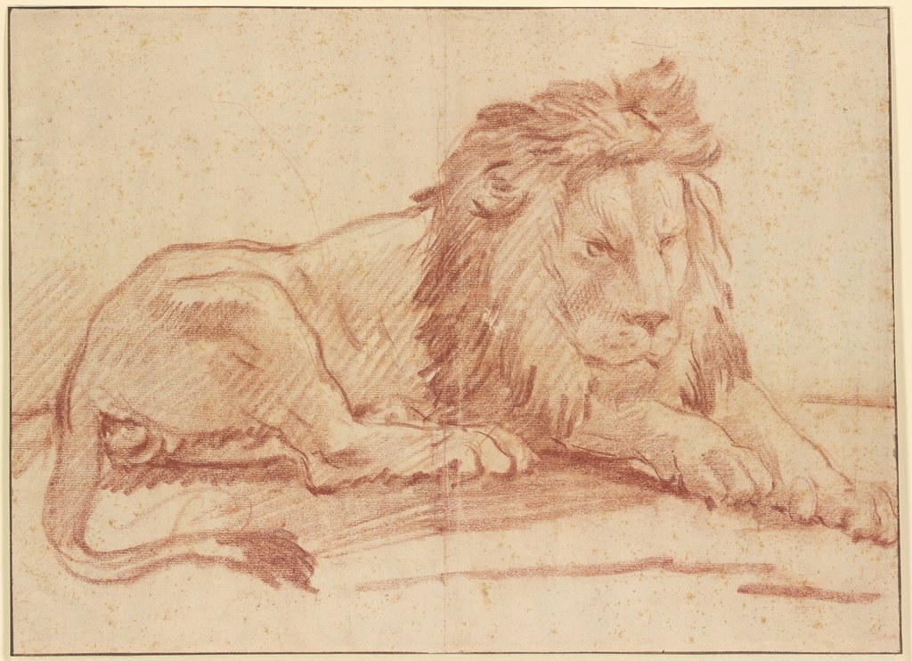 Ein liegender Löwe nach rechts, Nicolas Guibal
