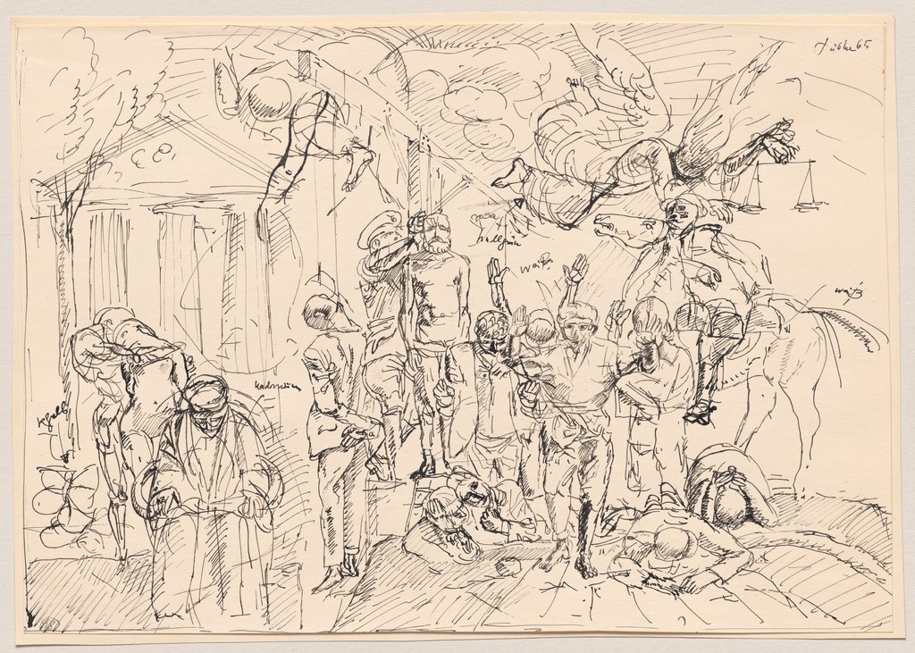Composition study for ʻLife Memories of Doctor of Law Schulze II’, Werner Tübke