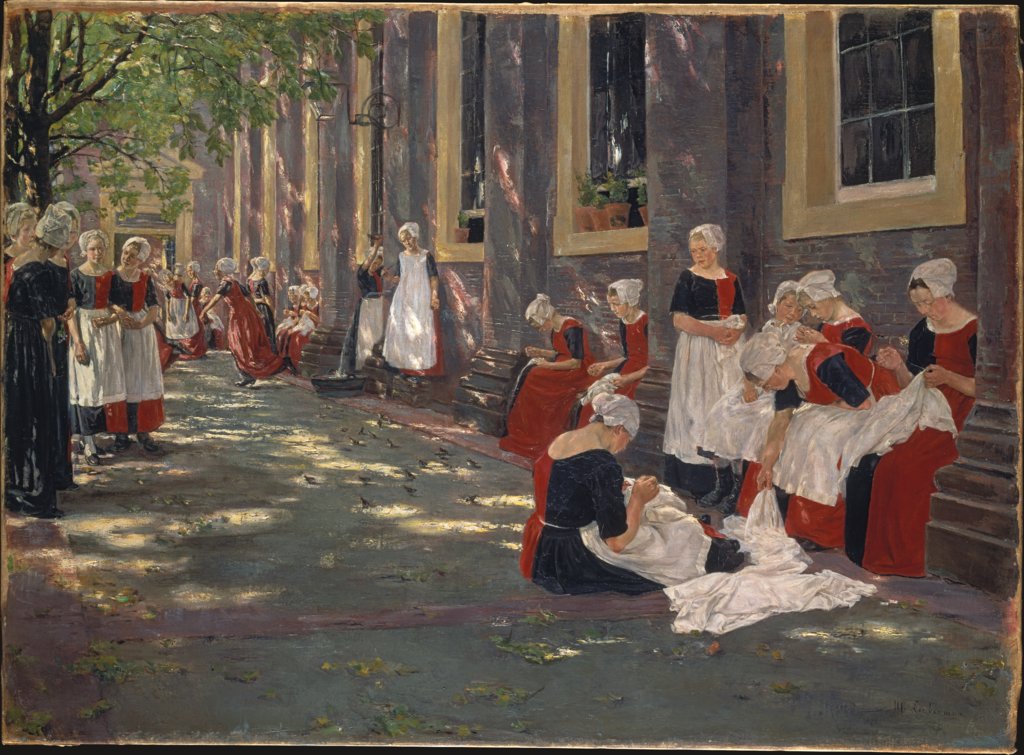 The Courtyard of the Orphanage in Amsterdam: Free Period in the Amsterdam Orphanage, Max Liebermann