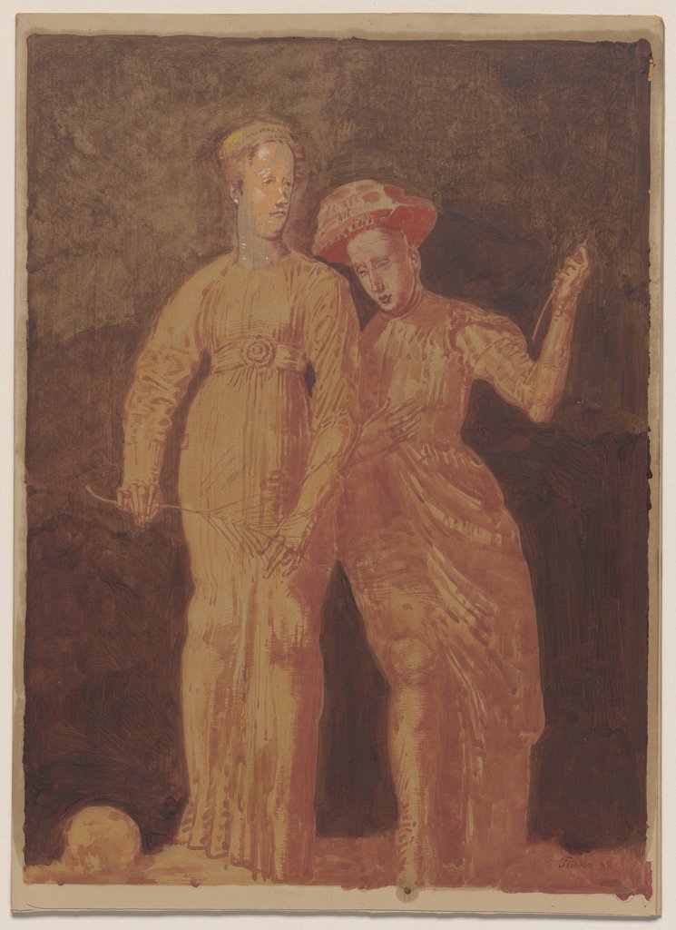 Two Women with Peacock Feathers, Werner Tübke