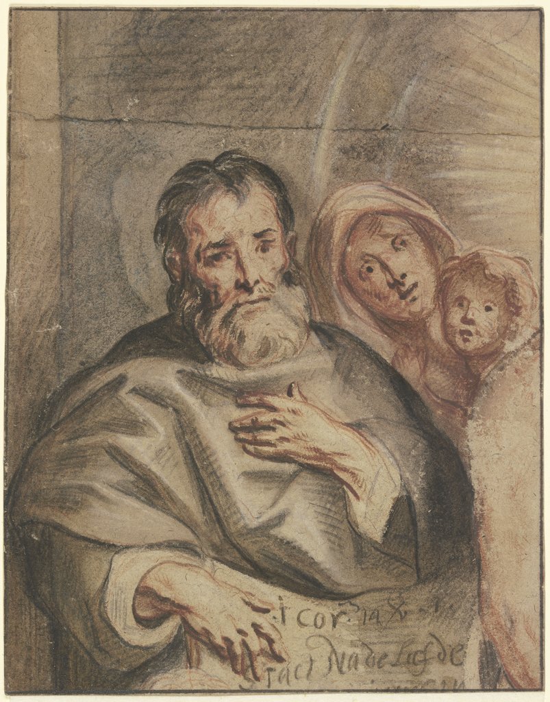 Alter Mann mit junger Frau und Kleinkind (Heilige Familie?), Jacob Jordaens;   ?