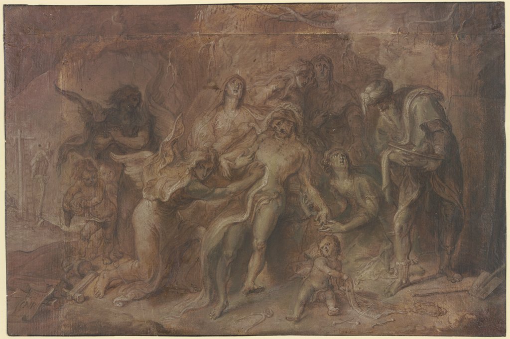 Der Leichnam Christi nach der Kreuzabnahme, umgeben von Maria und den Engeln, Anthonis van Dyck;   ?