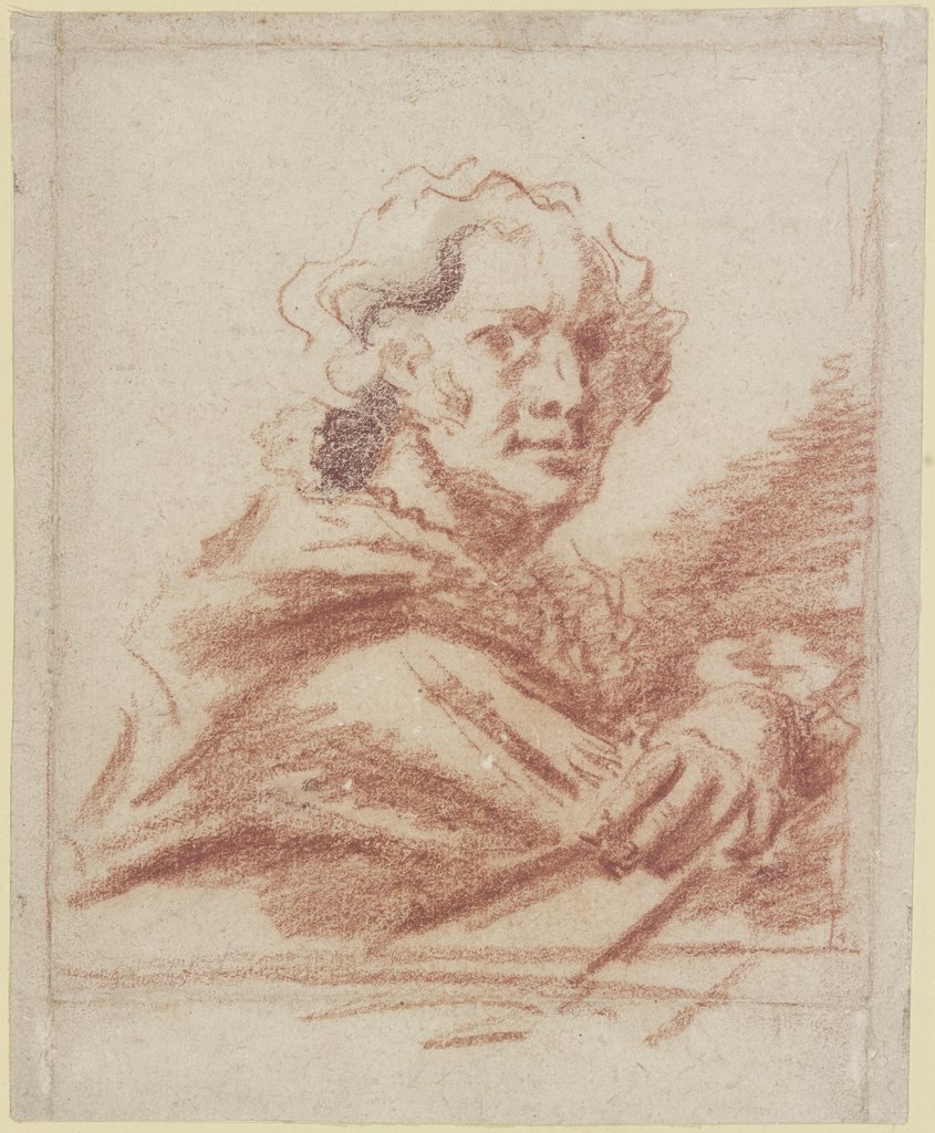 Brustbild eines Mannes im Dreiviertelprofil nach rechts, Jean-Honoré Fragonard