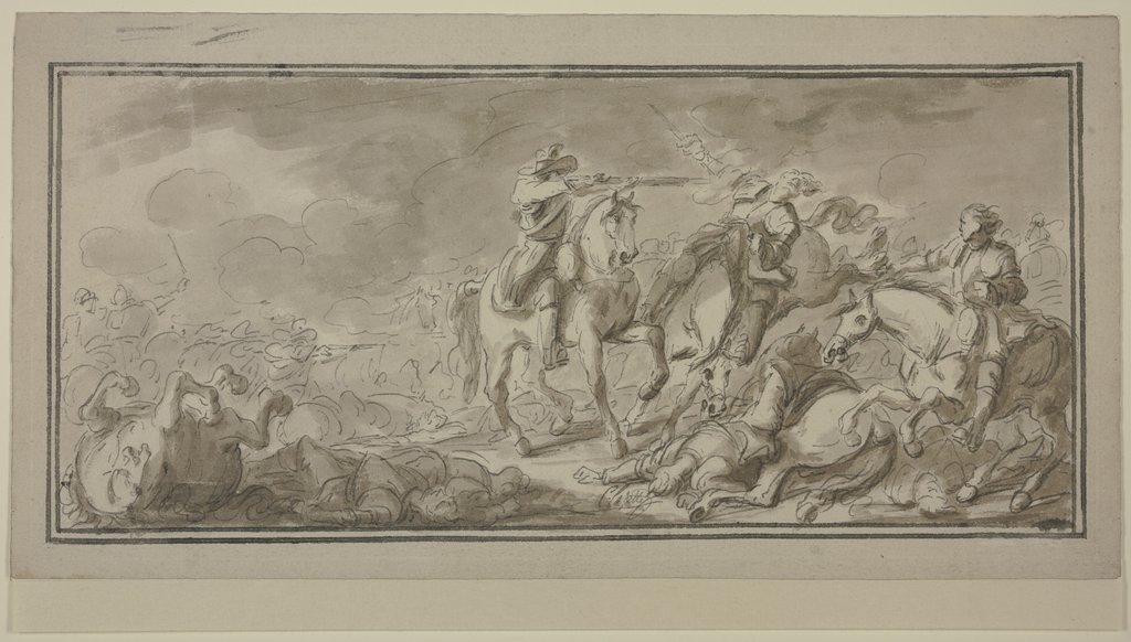 Cavalery battle, Charles Cozette