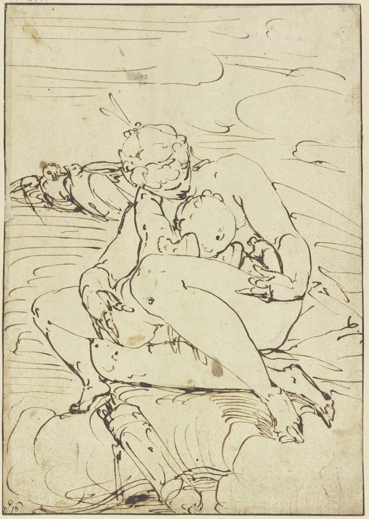 Venus caressing Cupid, Luca Cambiaso