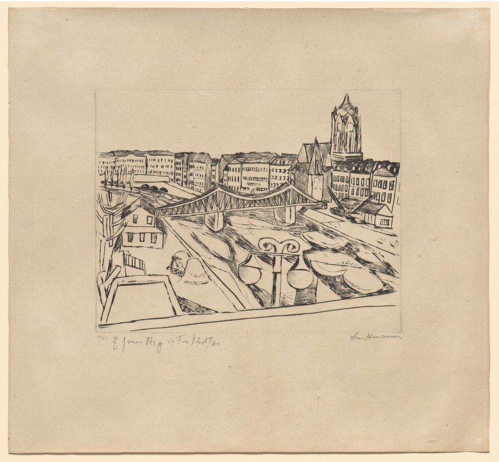 City View with “Eiserner Steg”, Max Beckmann