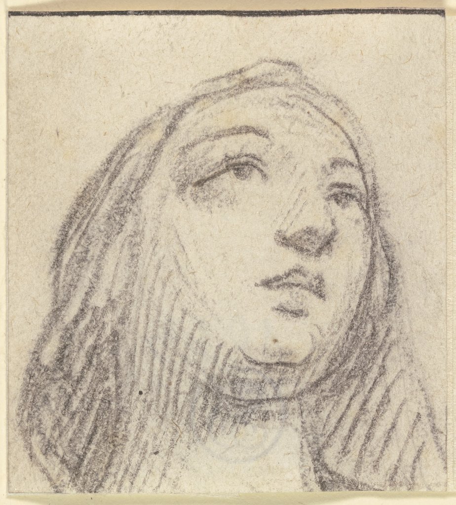 Eine Frau (Heilige?), emporblickend, Robert Nanteuil