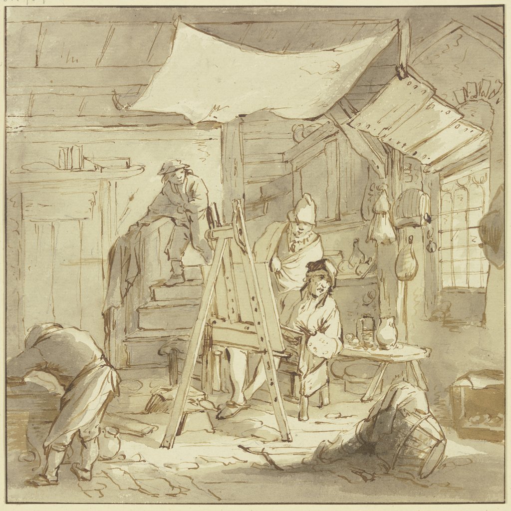 The painter's workshop, Isaac van Ostade;   ?, Adriaen van Ostade;  imitator