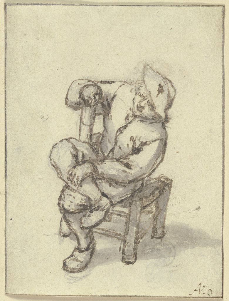 Sitzender Bauer mit übergeschlagenen Beinen, Adriaen van Ostade