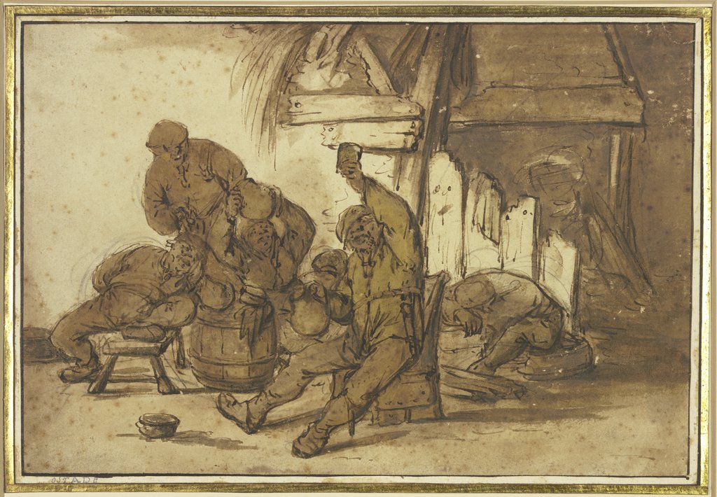 Bachanal in the inn, Adriaen van Ostade