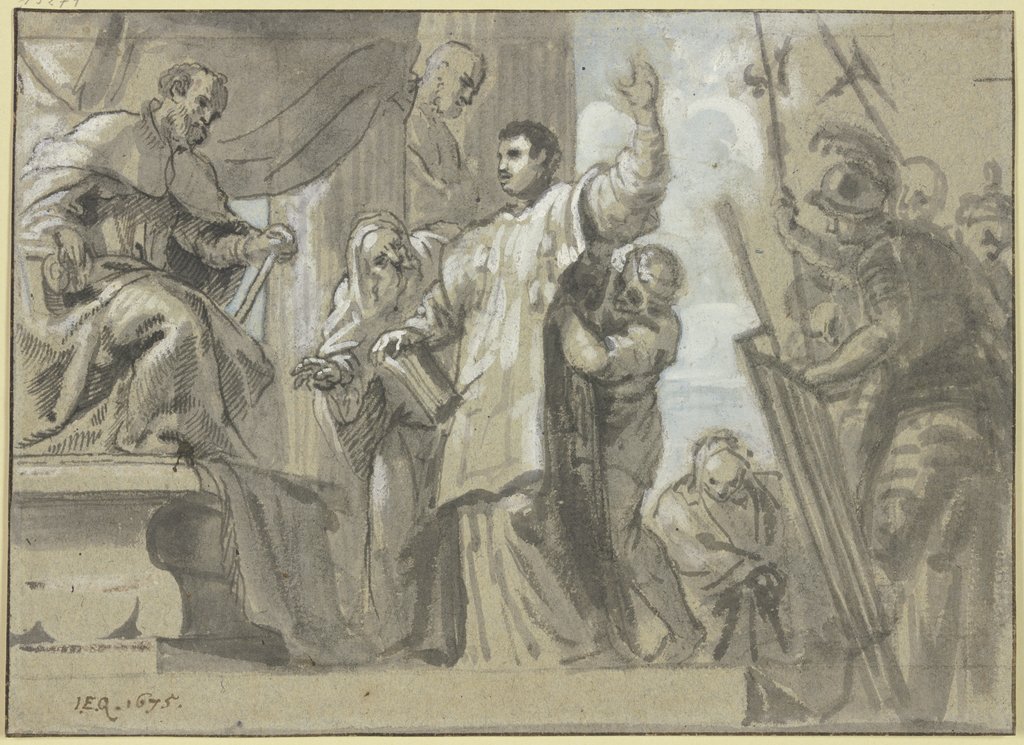 Ein Heiliger verteidigt sich vor dem römischen Senat, Erasmus Quellinus d. J.